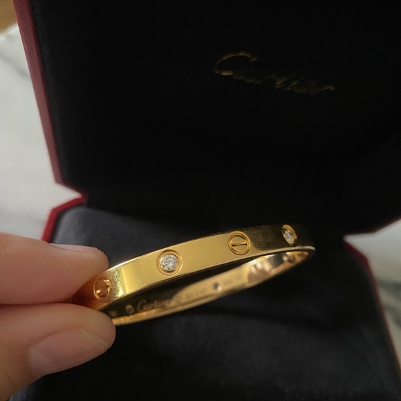 NFS. Cartier Love Bracelet 4 diamonds 16 Gold - Picture 6 of 11